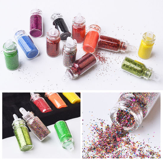 Picture of PVC Resin Jewelry Craft Filling Material At Random Color Sequins 19cm x 14.7cm, 1 Set ( 48 PCs/Set)