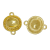 Picture of Zinc Based Alloy Cabochon Settings Connectors Oval Gold Plated (Fits 10mm x 8mm) 21mm( 7/8") x 17mm( 5/8"), 6 PCs