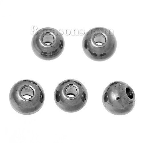 Picture of 304 Stainless Steel Seed Beads Round Silver Tone About 3mm( 1/8") Dia., Hole: Approx 0.8mm, 50 PCs