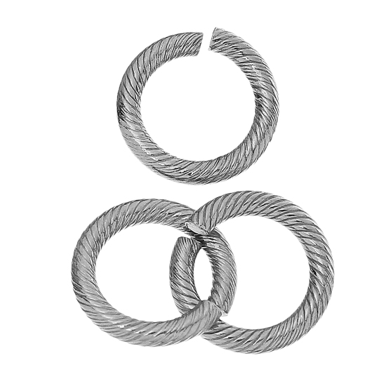 Picture of 20 PCs 12mm Dia., 2mm(12 gauge) 304 Stainless Steel Open Jump Rings Findings For Jewelry Making Silver Tone Round