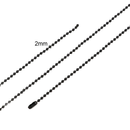 Bild von Eisenlegierung Kugelkette Kette Schwarz 2mm, 70cm lang 5 Strange