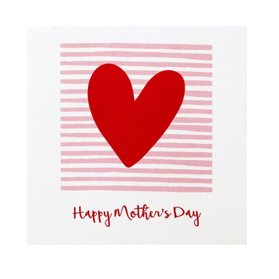 Picture of White - Paperboard Happy Mother's Day Love Heart Mother's Day Greeting Card 8.5x8.5cm, 2 PCs