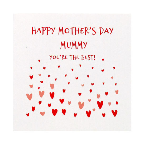 Изображение White - Paperboard Happy Mother's Day Love Heart Mother's Day Greeting Card 8.5x8.5cm, 2 PCs