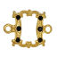 Immagine di Lega + Strass Connettore Accessori Rettangolo Oro Placcato Nero Strass 23mm x 17mm, 10 Pz