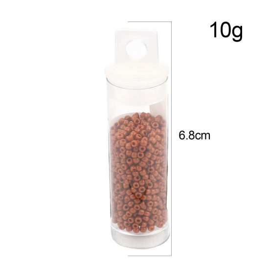 Picture of TOHO Japanese Seed Beads 11/0 46L Opaque Glass Seed Beads Cylinder Brown Red About 2mm Dia., Hole: Approx 0.6mm, 1 Bottle