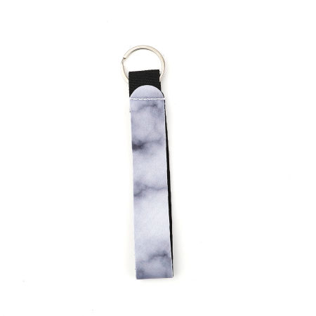 Image de Porte-Clés en Néoprène Argent Mat Gris Rectangle 15.5cm, 2 Pcs