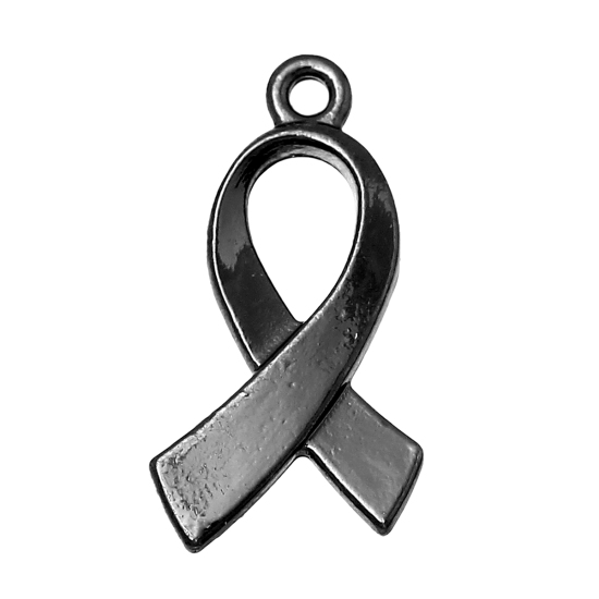 Picture of Zinc Metal Alloy Charms Ribbon Gunmetal 22mm( 7/8") x 12mm( 4/8"), 20 PCs