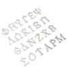 Изображение 304 Нержавеющая Сталь Подвески Смешение Серебряный Тон Греческий алфавит 15мм x 14мм - 13мм x 13мм, 1 Комплект ( 24 ШТ/Комплект)