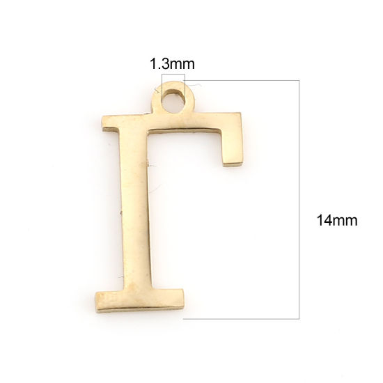 Изображение 304 Нержавеющая Сталь Подвески Позолоченный Греческий алфавит 14мм x 9мм, 1 ШТ