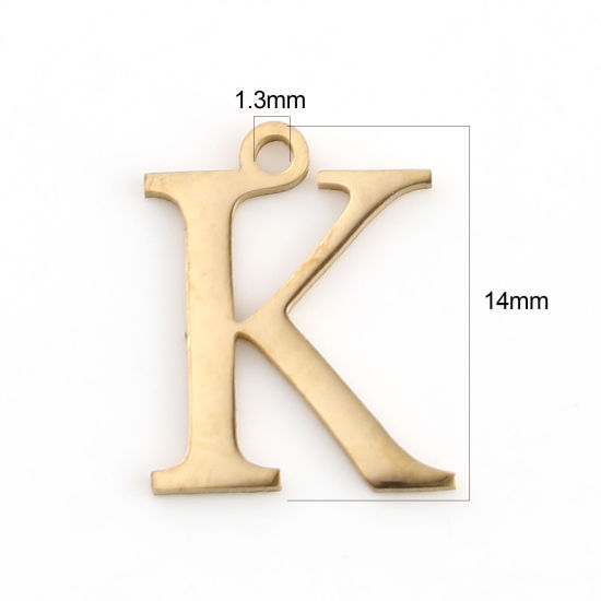Изображение 1 ШТ вакуумное покрытие 304 Нержавеющая Сталь Подвески Позолоченный Греческий алфавит 14мм x 11мм