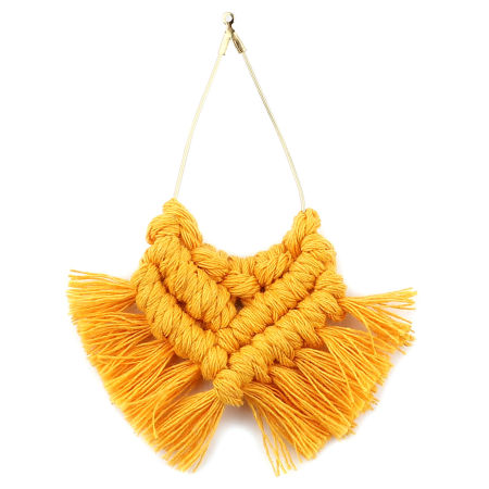 Immagine di Lega di Zinco & Poliestere Nappine Ciondoli Goccia Oro Placcato Arancione Nappine 90mm x 70mm - 85mm x 65mm, 2 Pz