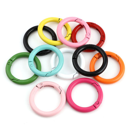 Bild von Eisenlegierung Schlüsselkette & Schlüsselring Zufällig Mix Ring 34mm D., 5 Stück