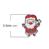 Picture of Wood Sewing Buttons Scrapbooking 2 Holes Christmas Santa Claus White & Red 33mm(1 2/8") x 29mm(1 1/8"), 50 PCs