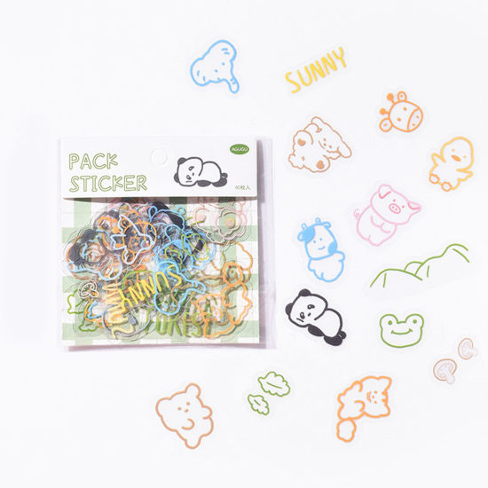Picture of Multicolor - Animal PET Waterproof Diary Decorative Stickers 8x8.5cm, 1 Packet
