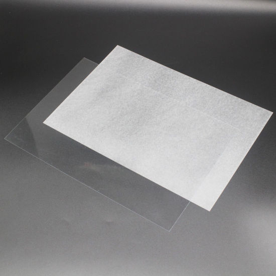 Image de Plastique Dingue/Fou Semi-Transparent Rectangle 29cm x 20cm, 2 Pièces