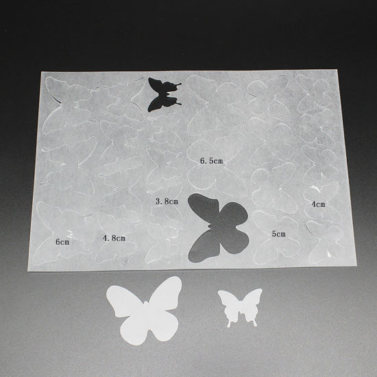 Bild von Schrumpffolie Transparent Schmetterling Druckbar 29cm x 20cm, 2 Blätter