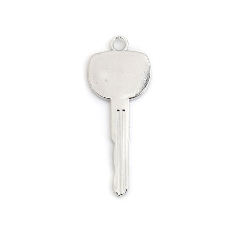 Image de Pendentifs en Alliage de Zinc Clé Argent Mat 37mm x 14mm, 30 Pcs