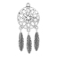 Picture of Zinc Metal Alloy Pendants Dreamcatcher Antique Silver Color Hollow 54mm(2 1/8") x 24mm(1"), 5 PCs