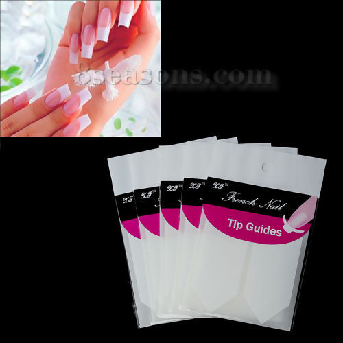 Picture of Paper Nail Art French Sticker Arrow White 78mm(3 1/8") x 63mm(2 4/8"), 5 Sheets