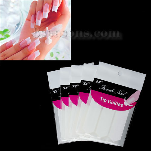 Picture of Paper Nail Art French Sticker Arrow White 63mm(2 4/8") x 63mm(2 4/8"), 5 Sheets