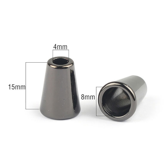 Picture of Zinc Based Alloy Clothing Rope Buckle Stopper Cylinder Gunmetal 15mm, 10 PCs