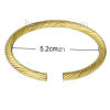 Picture of Brass Open Cuff Bangles Bracelets Round Carved Brass Color 19cm(7 4/8") long, 3 PCs                                                                                                                                                                           