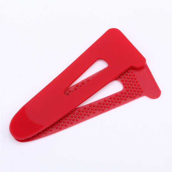 Picture of PVC Clothes Cuffs Self Adhesive Hook & Loop Fastening Holder Red 30mm, 1 Set