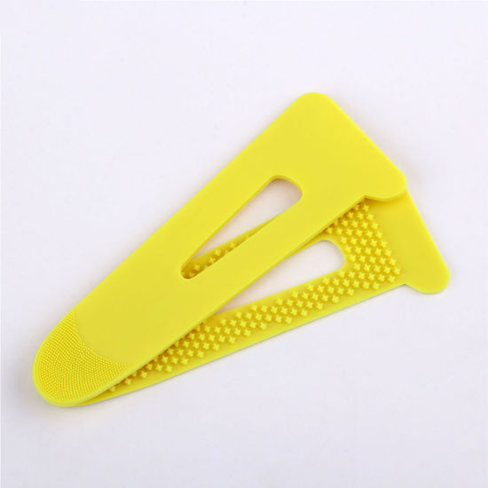 Picture of PVC Clothes Cuffs Self Adhesive Hook & Loop Fastening Holder Yellow 30mm, 1 Set