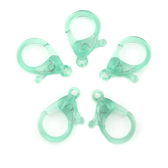 Picture of Plastic Lobster Clasp Findings Green 25mm x 17mm, 30 PCs