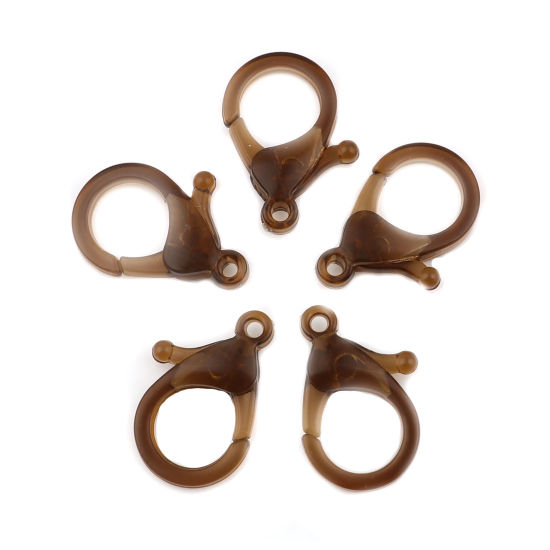 Picture of Plastic Lobster Clasp Findings Dark Brown 25mm x 17mm, 30 PCs