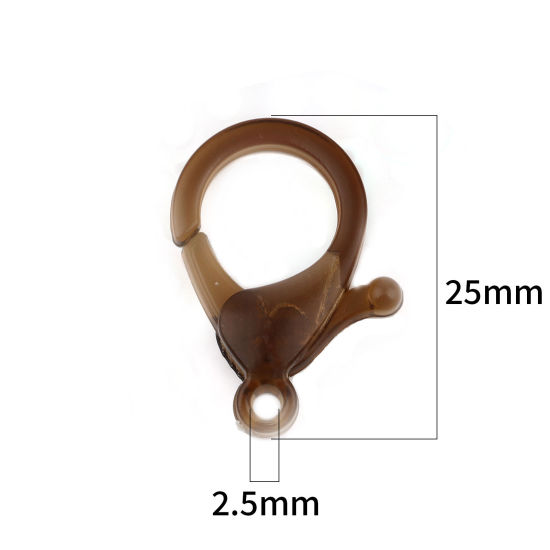 Picture of Plastic Lobster Clasp Findings Dark Brown 25mm x 17mm, 30 PCs