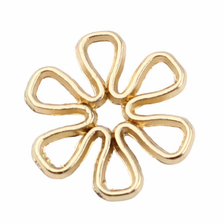 Bild von Zinklegierung Verbinder Blumen Vergoldet 15mm x 14mm, 10 Stück