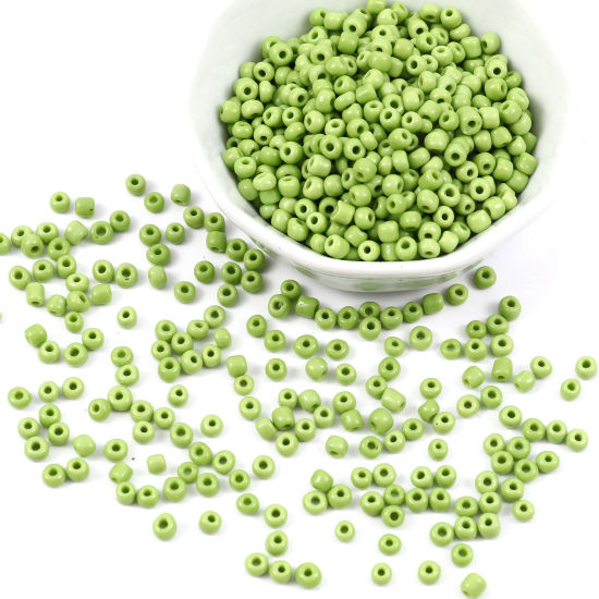 Image de Perles en Verre Rond Vert Env. 2mm Dia., Trou: Env. 0.7mm, 1 Paquet ( 44000 Pcs/Paquet)