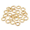 Picture of 50 PCs 7mm Dia., 0.9mm(19 gauge) 304 Stainless Steel Open Jump Rings Findings For Jewelry Making Gold Plated Round