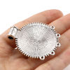 Picture of Zinc Based Alloy Chandelier Connectors Round Antique Silver Color Dot 48mm x 39mm, 5 PCs