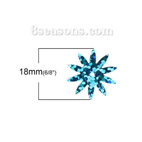 Picture of PVC Sequins Paillettes Christmas Sunflower At Random Mixed 18mm( 6/8") x 17mm( 5/8") , 100 Grams (Approx 2220 PCs/Packet)