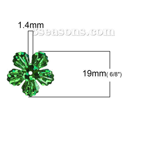 Picture of PVC Sequins Paillettes Christmas Flower At Random Mixed 19mm( 6/8") x 18mm( 6/8") , 100 Grams (Approx 1425 PCs/Packet)