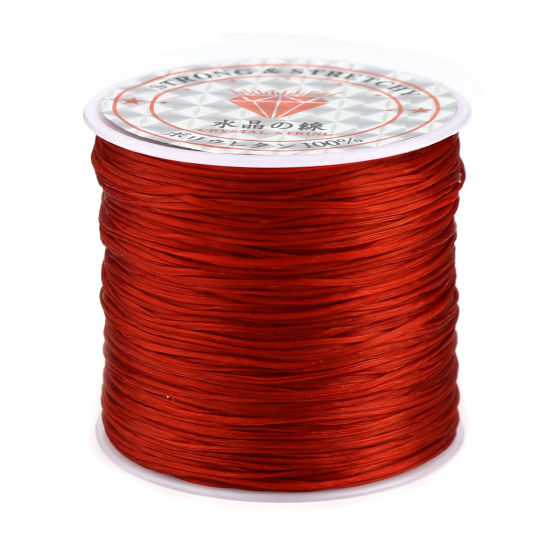 Picture of Spandex Fabric Jewelry Cord Rope Purplish Red Elastic 0.8mm, 2 Rolls (Approx 50 M/Roll)