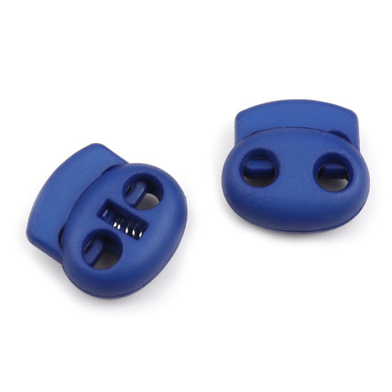 Picture of Plastic Cord Lock Stopper Oval Royal Blue 20mm x 20mm, 10 PCs
