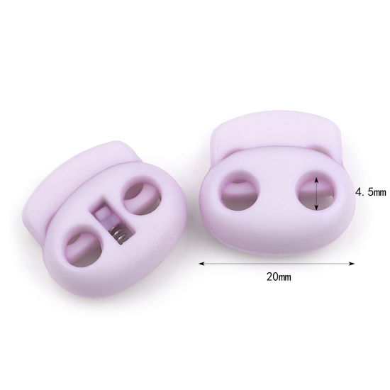 Picture of Plastic Cord Lock Stopper Oval Mauve 20mm x 20mm, 10 PCs