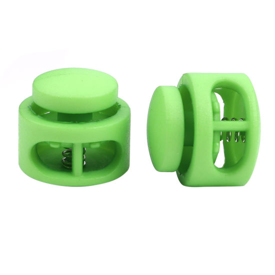 Picture of Plastic Cord Lock Stopper Round Green 18mm Dia., 10 PCs