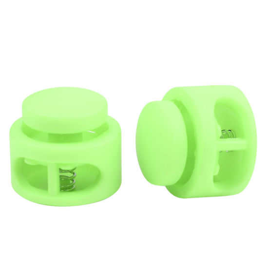 Picture of Plastic Cord Lock Stopper Round Light Green 18mm Dia., 10 PCs