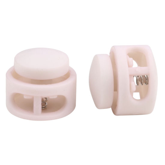 Picture of Plastic Cord Lock Stopper Round Peachy Beige 18mm Dia., 10 PCs