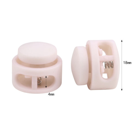 Picture of Plastic Cord Lock Stopper Round Peachy Beige 18mm Dia., 10 PCs