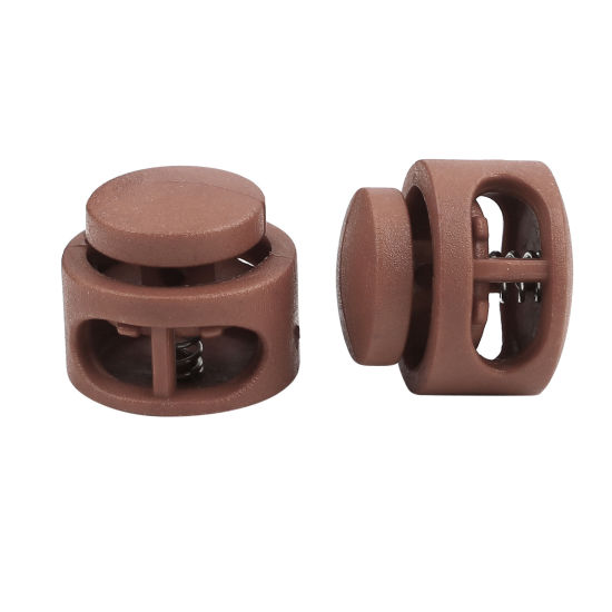 Picture of Plastic Cord Lock Stopper Round Light Tan 18mm Dia., 10 PCs