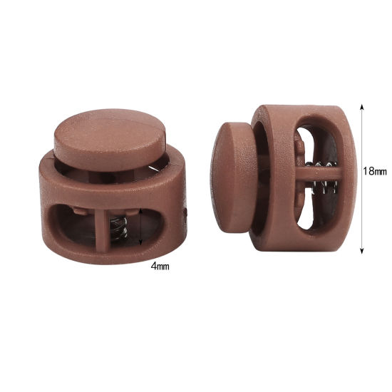 Picture of Plastic Cord Lock Stopper Round Light Tan 18mm Dia., 10 PCs