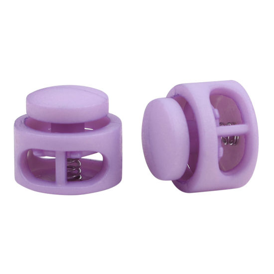 Picture of Plastic Cord Lock Stopper Round Mauve 18mm Dia., 10 PCs