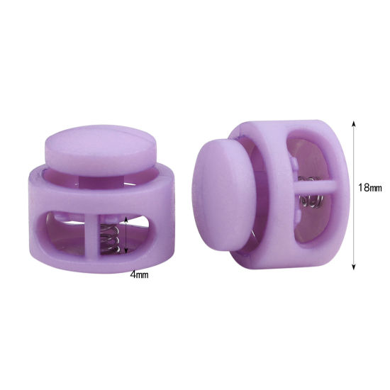 Picture of Plastic Cord Lock Stopper Round Mauve 18mm Dia., 10 PCs