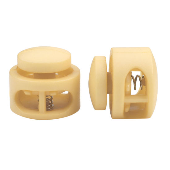 Picture of Plastic Cord Lock Stopper Round Beige 18mm Dia., 10 PCs