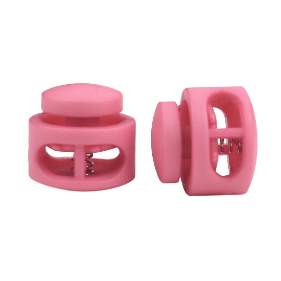 Picture of Plastic Cord Lock Stopper Round Fuchsia 18mm Dia., 10 PCs